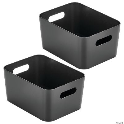 mDesign Small Metal Kitchen Storage Container Bin with Handles, 2 Pack
