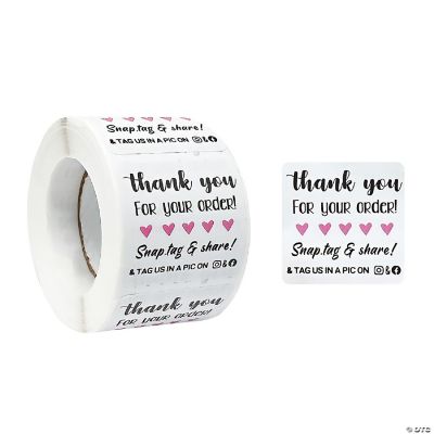 Wrapables Snap Tag & Share Small Business Thank You Stickers Roll ...