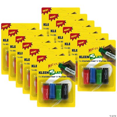 KleenSlate Attachable Erasers for Dry-Erase Markers, 4 Per Pack, 12