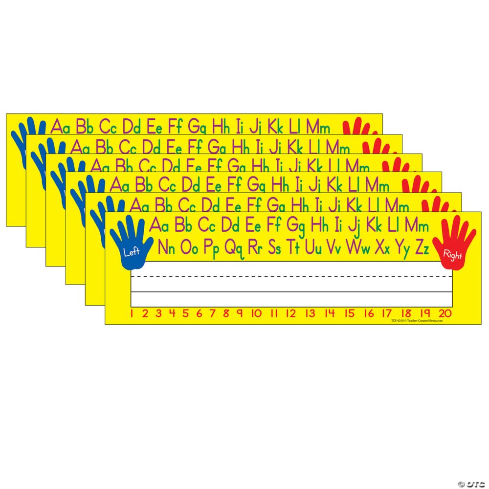 Teacher Created Resources Left/Right Alphabet Name Plates, 36 Per Pack, 6 Packs