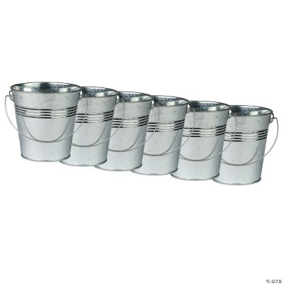 Teacher Created Resources Metal Pail with Handle, Pack of 6