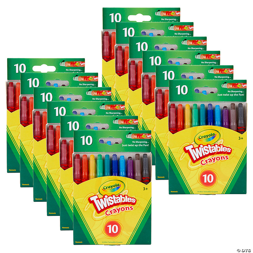 Crayola Mini Twistables Crayons, 10 Per Pack, 12 Packs