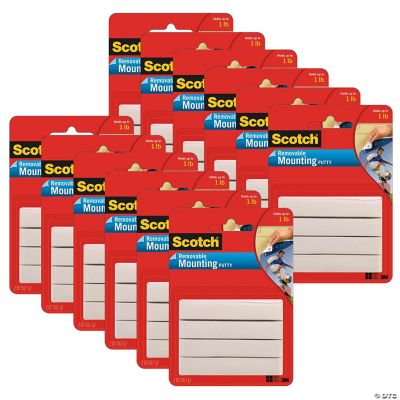 Scotch Mounting Putty, Removable, White, 2 oz. Per Pack, 12 Packs ...