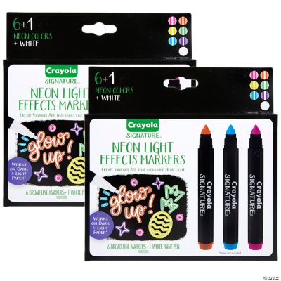 Crayola Signature Neon Light Effect Markers, 7 Per Pack, 2 Packs