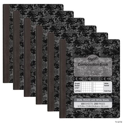 Pacon Dual Ruled Composition Book, Dark Gray Marble, 1/4