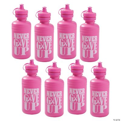 Bulk 60 Ct. Pink Ribbon Reusable BPA-Free Plastic Water Bottles | Oriental  Trading