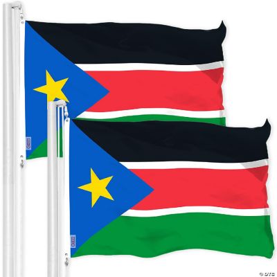 G128 3x5ft 2PK South Sudan 150D Polyester Flag | Oriental Trading