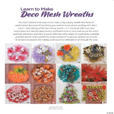 Leisure Arts Learn To Make 12 Deco Mesh Wreaths Bk Oriental Trading 