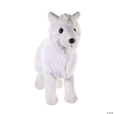 Stuffed white deals wolf