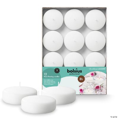 Bolsius White Unscented Floating Candle 3 Inch Wedding Centerpiece