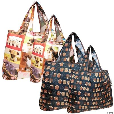 Wrapables Large & Small Foldable Tote Nylon Reusable Grocery Bags, Set