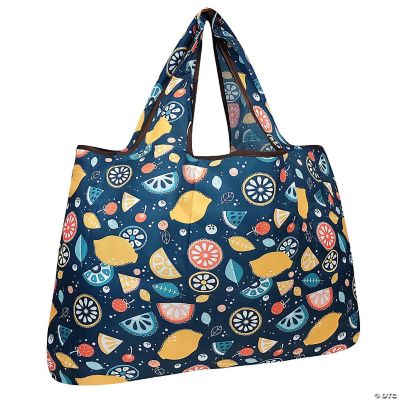 Wrapables Large Foldable Tote Nylon Reusable Grocery Bags, Citrus ...