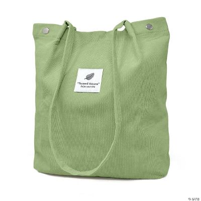 Wrapables Light Green Corduroy Tote Bag, Casual Everyday Shoulder ...