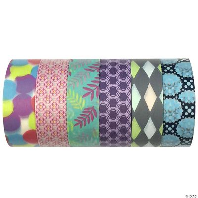 Wrapables Colorful Patterns Washi Masking Tape, Black Houndstooth