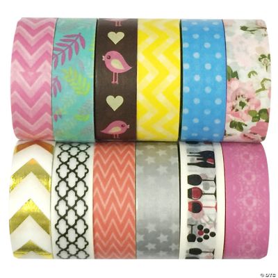 Wrapables Washi Tapes Decorative Masking Tapes, Set of 12, ADSET20