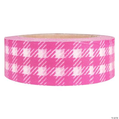 Wrapables Plaid Pattern Washi Masking Tape Pink Plaid Oriental Trading
