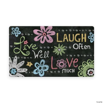 Toland Home Garden 30" x 18" Live Laugh Love Chalkboard Doormat