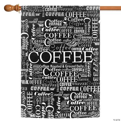Bandera De Jardín 'Coffee Time' - 12.5 X 18 Pulgadas, Doble Cara, 100% Poliéster, Para Exteriores