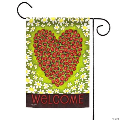 Toland Home Garden 12.5" x 18" Ladybug Heart Double Sided Garden Flag