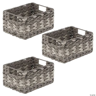mDesign Woven Farmhouse Pantry Food Storage Bin Basket Box 3 Pack