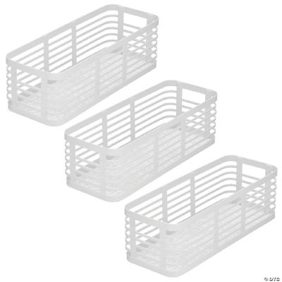 MDesign Slim Metal Wire Organizer Basket For Kitchen 3 Pack Matte White   14407671