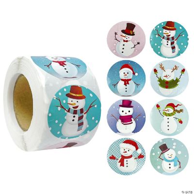 Wrapables Snowmen Stickers Label Roll, Holiday Stickers (500pcs ...