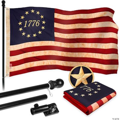 G128 4X6Ft 2Pk Betsy Ross 1776 Circle, Tea-Stained Embroidered 420D Polyester Flag A2 14509351