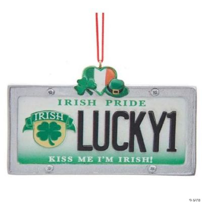 Lucky1 Irish Pride License Plate Christmas Tree Ornament J8622