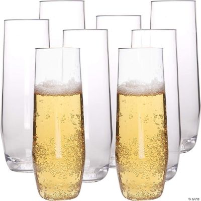 Deco Unbreakable Stemless Champagne Glasses, 12oz 100 Tritan