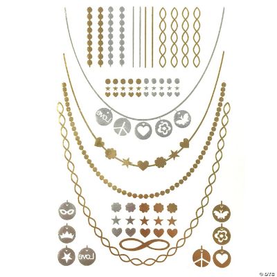 Wrapables Large Metallic Gold Silver and Black Body Art Temporary