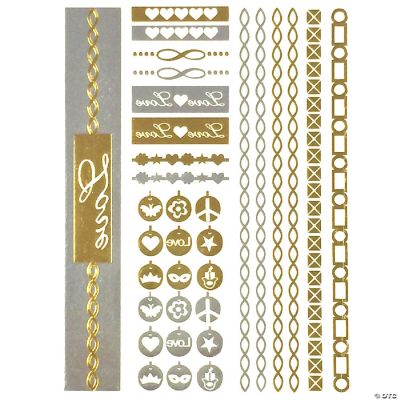 View of Wrapables Large Metallic Gold Silver and Black Body Art Temporary ...
