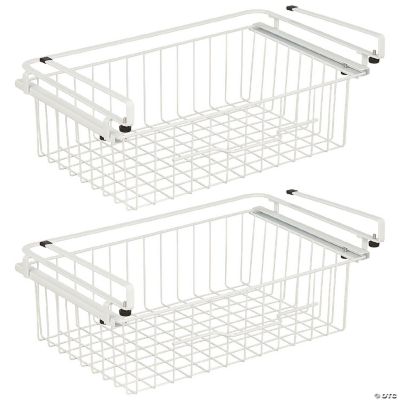 mDesign Large Wire Hanging Drawer Basket Attaches to Shelving 2