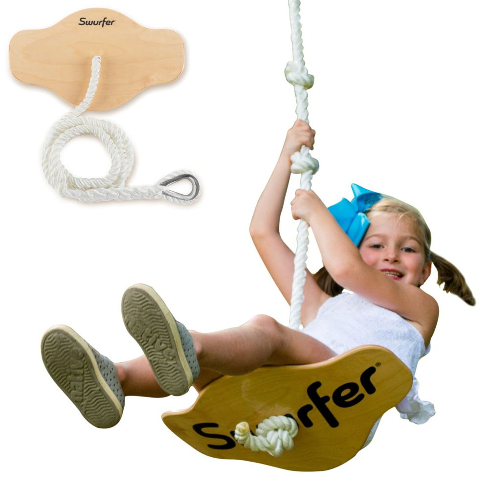 Swurfer Swift Curved Solid Maple Swing From MindWare