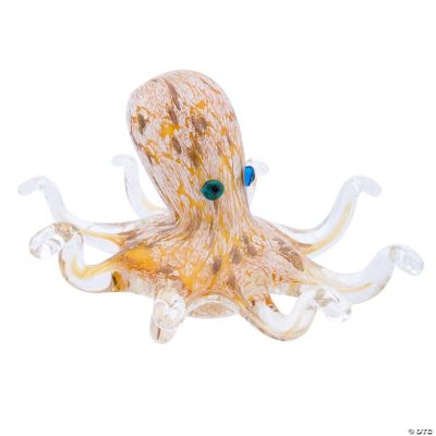 Orange Octopus Glass Art Sculpture Figurine Coastal Sea Life Home ...