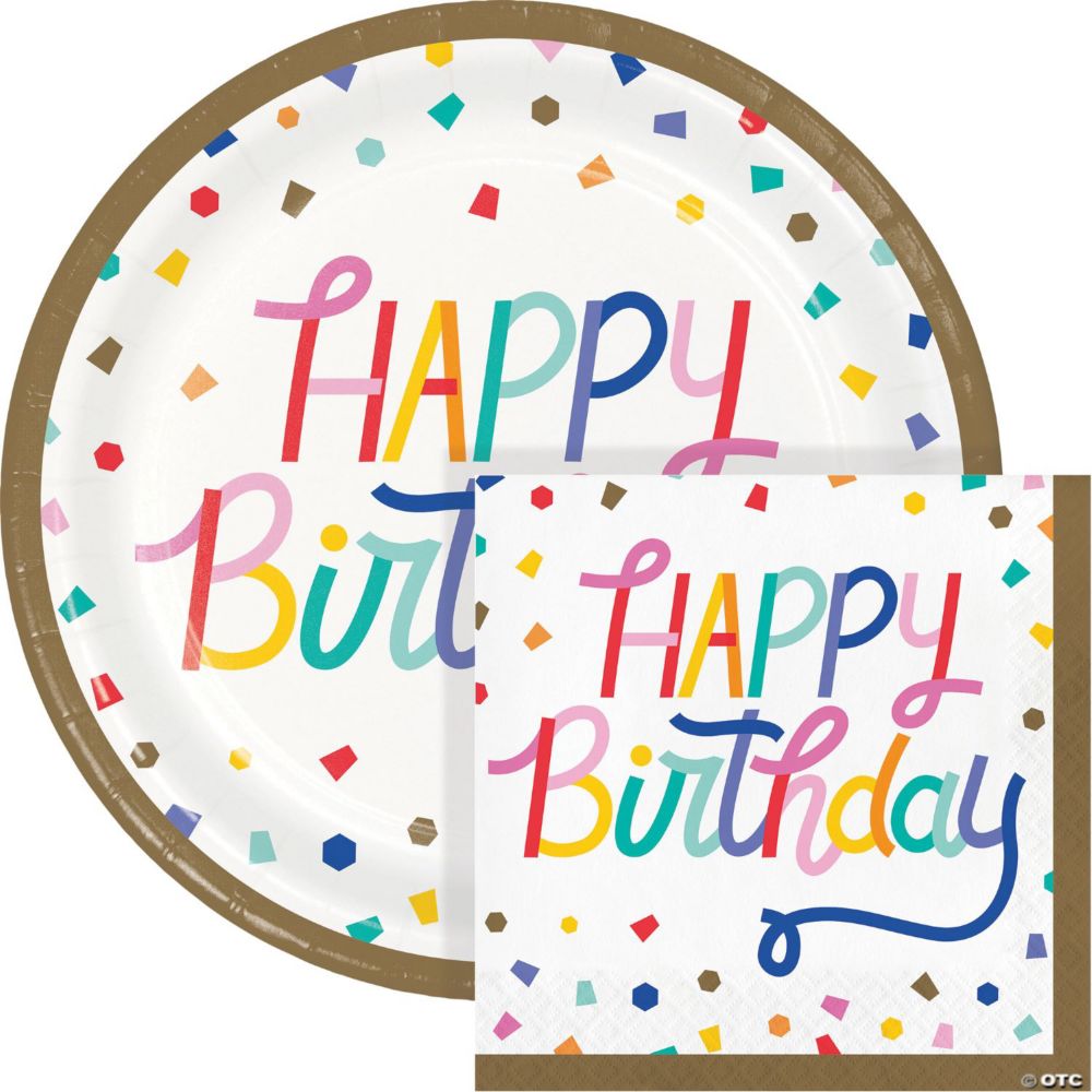 Birthday Confetti Plates and Napkins