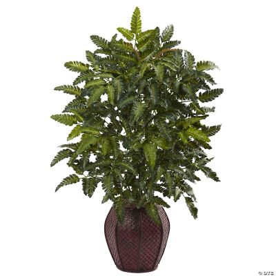 Nearly Natural Modern Bracken Fern with Decorative Planter