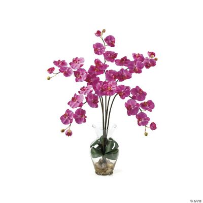 Nearly Natural Kunstpflanze: Phalaenopsis Orchidee Mit Sukkulenten Im Stuhl-Topf – Dunkelrosa, Für Innen