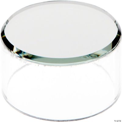 Plymor Clear Acrylic Cylinder Display Riser with Mirror Top, 1" H x 2.5 ...