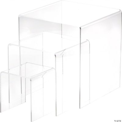 Plymor Clear Acrylic Square Display Risers, Assortment Pack, Set of 3 ...