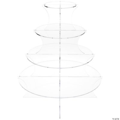 Plymor Clear Acrylic Graduated 4-Tiered Round Display Riser, 16