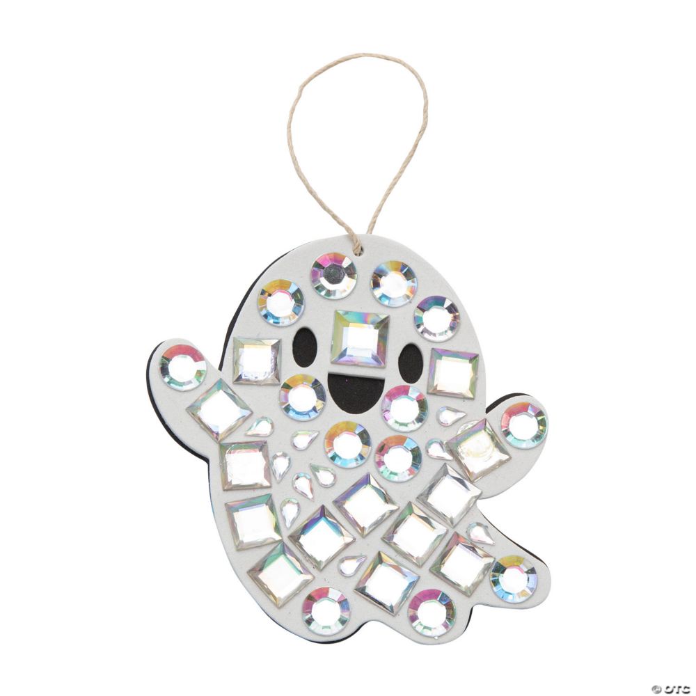 4" Disco Ghost Mosaic Iridescent Rhinestone Ornament Craft Kit - Makes 12
