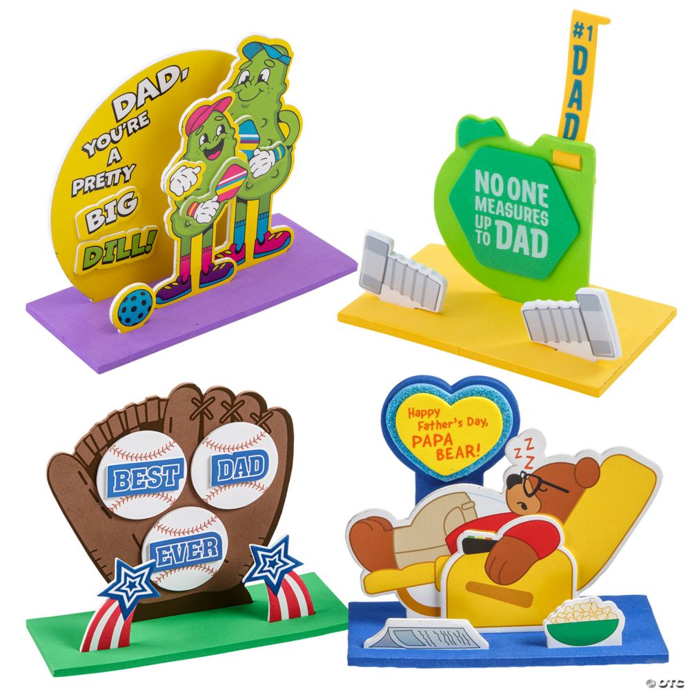 Bulk Father's Day 3D Stand Up Craft Kit Assortment - Makes 48