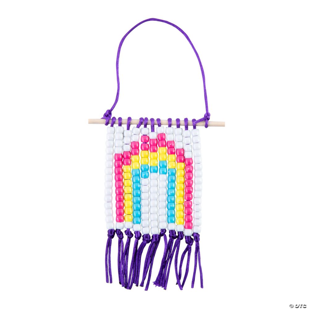 3 1/2" x 3 1/2" Rainbow Pony Bead Banner Craft Kit - Makes 6