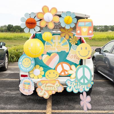 Deluxe He Lives Groovy Retro TrunkorTreat Decorating Kit 43 Pc.