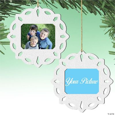 Designocracy Snowflake Christmas Picture Frame Ornaments Set of 2