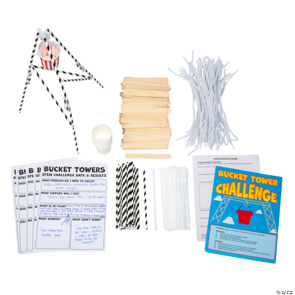 STEM Bucket Towers Challenge Learning Activity Kit - Makes 12