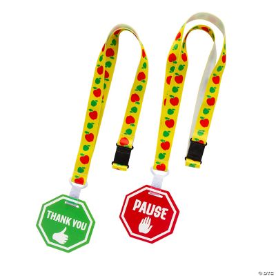 34" Teacher Classroom Management Pause &amp; Thank You Lanyards - 6 Pc ...