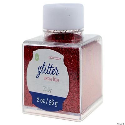 Extra fine glitter 2 oz/56 g Ruby color non-toxic. Shaker bottle