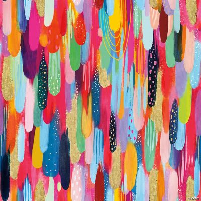 Red Multi Brushstroke Peel and Stick Wallpaper Oriental Trading