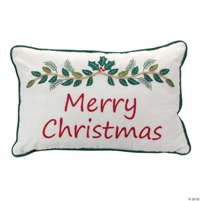 Merry Christmas Pillow 17"L X 11.5"H Polyester